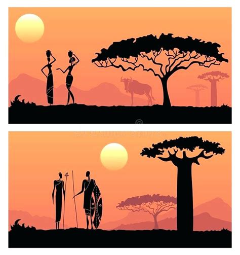 African Safari Silhouette At Getdrawings Free Download