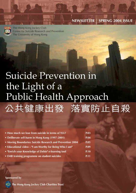Suicide Prevention In The Light Of A Public Health Approach