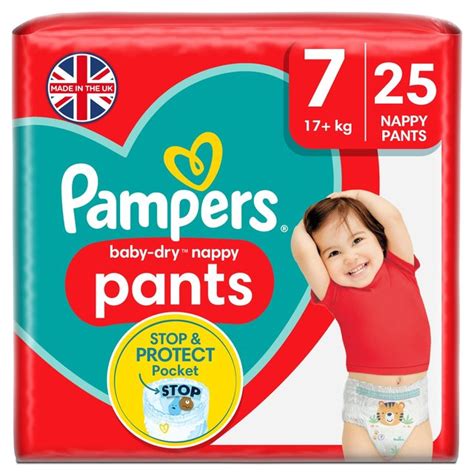 Morrisons Pampers Baby Dry Nappy Pants 7 25 Per Packproduct