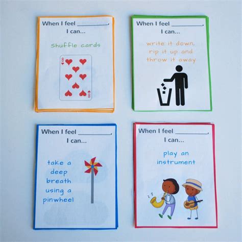 Set Of 4 Ready To Use Coping Skills Cue Cards Coping Skills For Kids
