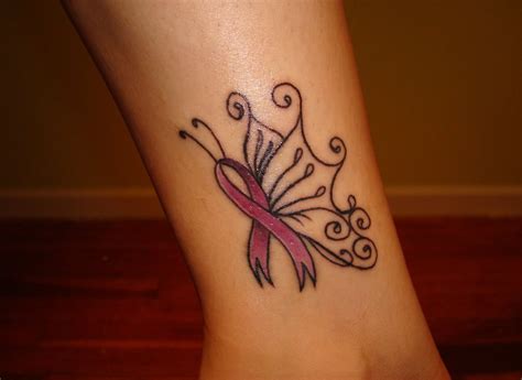 These breast cancer tattoos show strength and support. Cancer Ribbon Tattoos Designs Ideas to Give Support to the ...