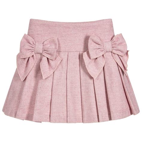 Pink Pleated Cotton Skirt For Girl By Balloon Chic Discover More