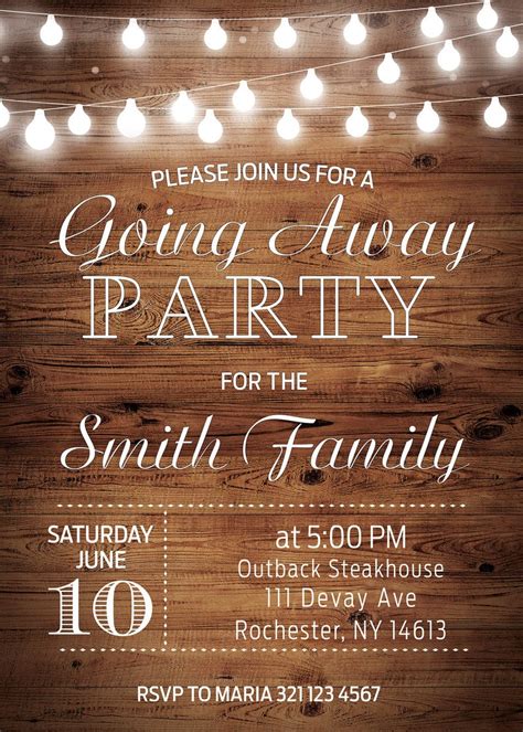 Going Away Party Invitation Moving Party Invite Farewell Etsy