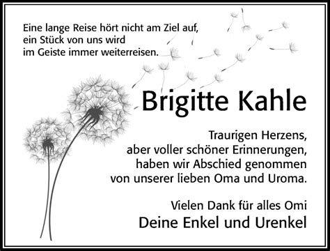 Traueranzeigen Von Brigitte Kahle Trauerportal Der Celleschen Zeitung