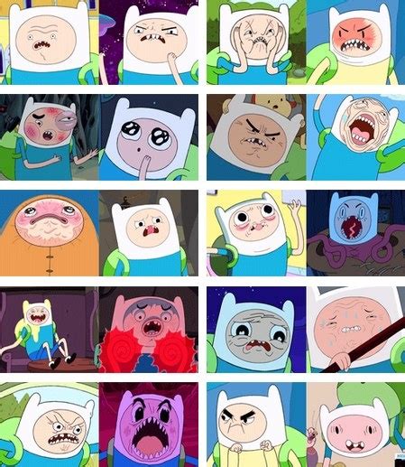Finns Faces Adventure Time Expresiones Cuadro De Flores