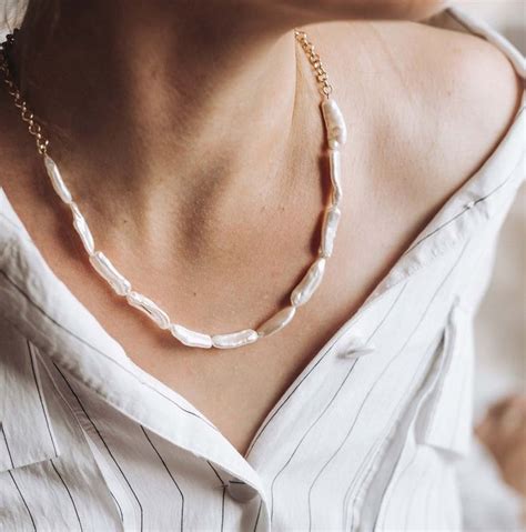 Bridal Choker Necklace Ivory Pearl Necklace Baroque Pearl Etsy In