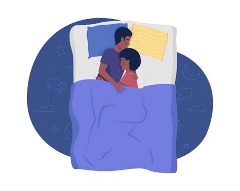 premium vector happy couple sleeping in bed 2d vector isolated illustration