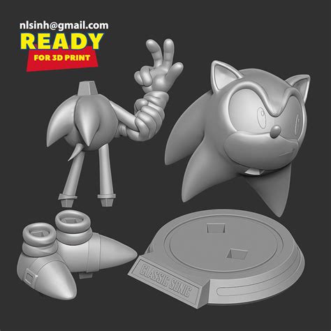 Classic Sonic The Hedgehog 3d Model 3d Printable Cgtrader