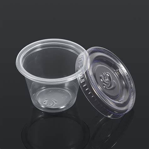 Otviap Disposable Sauce Cup4 Sizes 50pcs Disposable Plastic Clear