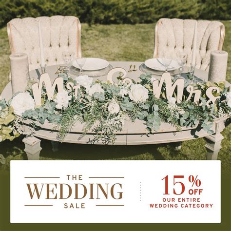 the wedding sale is up 15 % off our entire wedding categoryy and it's