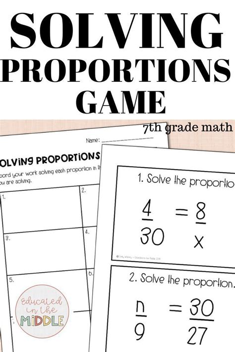 Setting Up Proportions Worksheet