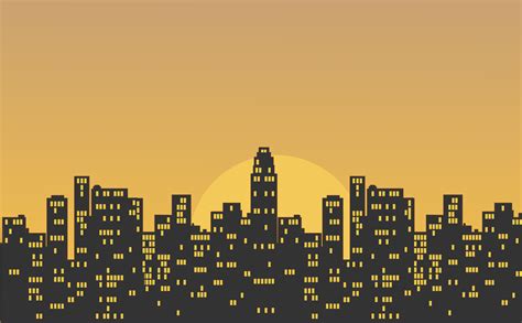 Clipart City At Sunset