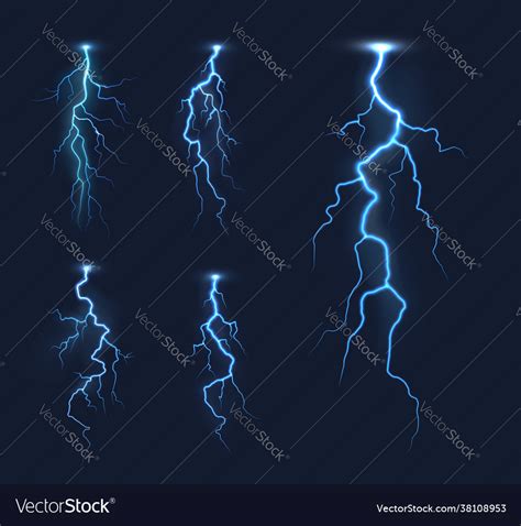 Thunderbolt Storm Lightning Strike Or Discharge Vector Image