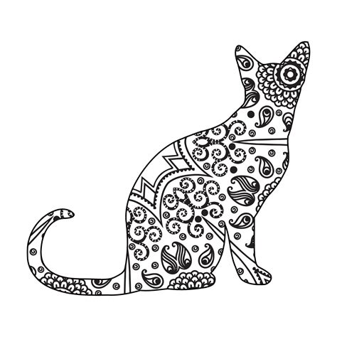 Mandala Cat Coloring Page For Kids 7848837 Vector Art At Vecteezy