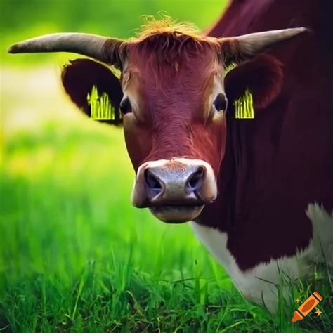 Cow Grazing On Grass