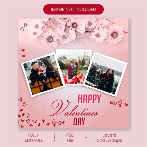 Premium Psd Psd Lovely Frame For Valentines Day Template Design