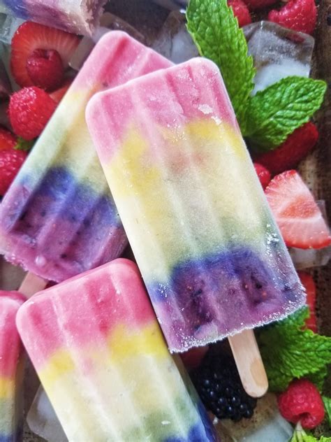 Healthy Rainbow Fruit Popsicles The Hint Of Rosemary