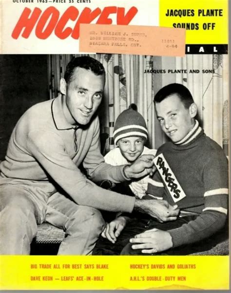 1963 October Hockey Pictorial Magazine Jacques Plante New York