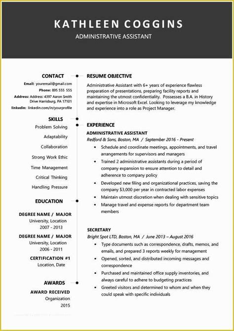 2018 Resume Templates Free Of Totally Free Downloadable Resume