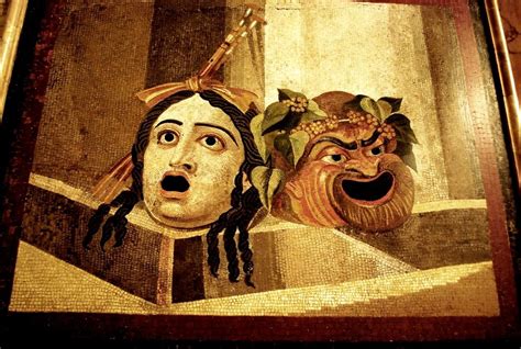 Antique Entertainment Mosaic Of Theatrical Masks