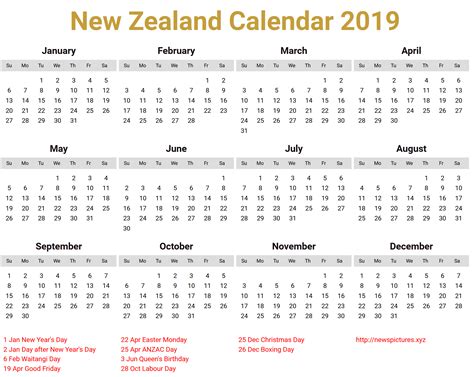 2022 Calendar Nz Printable Twontow