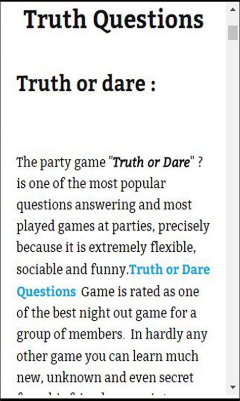 Truth Or Dare Questions For All Amazon Co Uk Appstore For Android