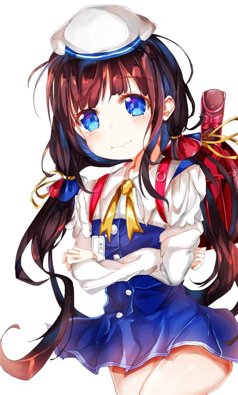 Download Wallpaper 1280x2120 Cute Blue Eyes Anime Girl Ai Hinatsuru