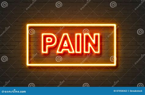 Pain Neon Sign On Brick Wall Background Stock Photo Image Of Light