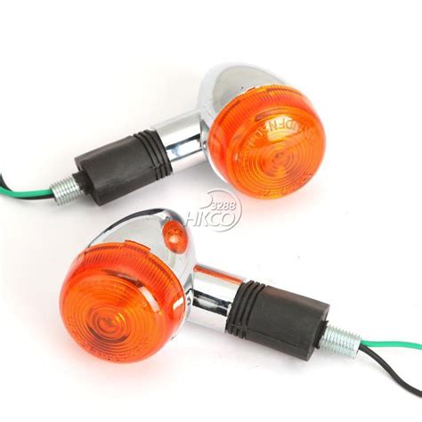 2x Universal Bullet Motorcycle Turn Signal Amber Lights Front Rear