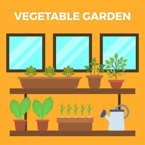 Flat Vegetable Garden Vector Illustration 202059 Vector Art At Vecteezy