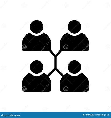 Black Solid Icon For Networking Connect And People Stock Vector