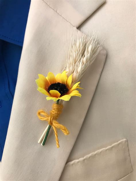 Sunflower Boutonniere For Men Wedding Boda Girasoles Botonier Flor Ojal