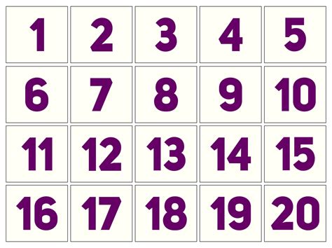 Large Printable Numbers 1 20 Pdf All In One Photos