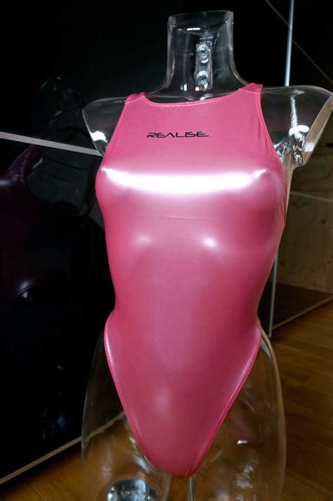 Thong Rubber Competition Swimsuit Realise Pink Glossy Side 2 Swimsuit