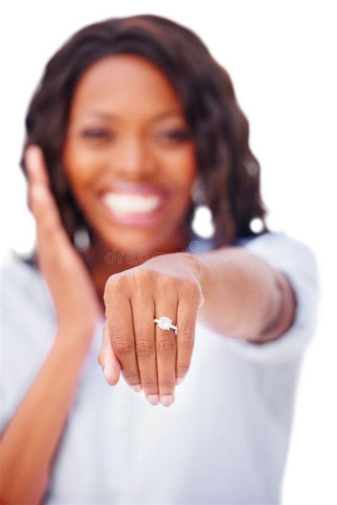 Im Engaged Cropped View Of A Pretty African American Woman Showing You