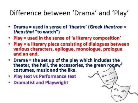 English Literature What Is The Difference Between Drama And Play