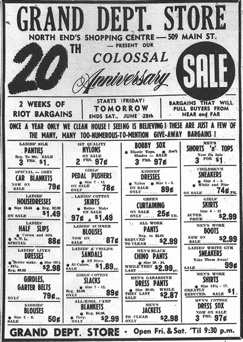 Newspaper Advertisement Grand Department Store Open For Business