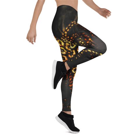 Black Gold Leopard Print Leggings And Yoga Pants Chakra Galaxy