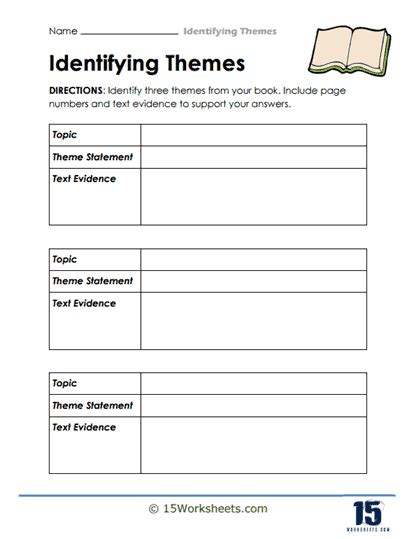 Identifying Themes Worksheets 15