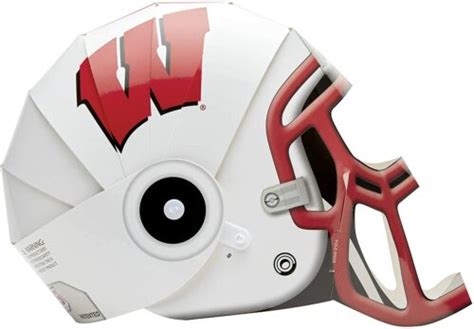 New Ncaa Wisconsin Badgers Cardboard Football Helmet Adjustable For