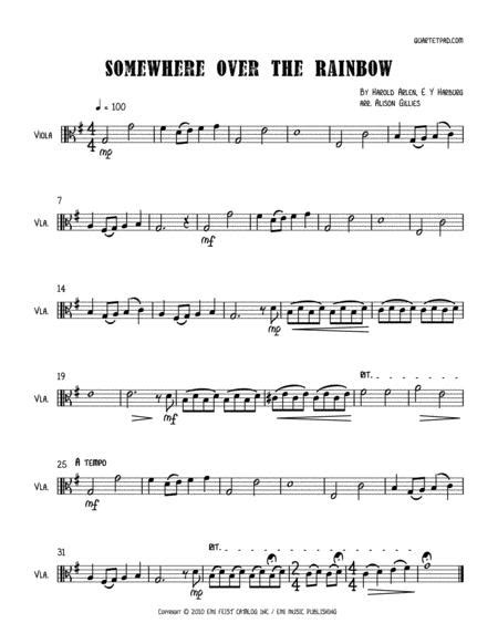 Somewhere Over The Rainbow Solo Viola Free Music Sheet