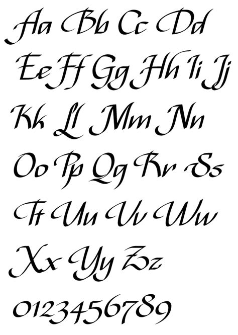 Italic Calligraphy Alphabet Fonts Lettering Alphabet Fonts