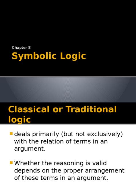 Symbolic Logic Ppt Argument Logic