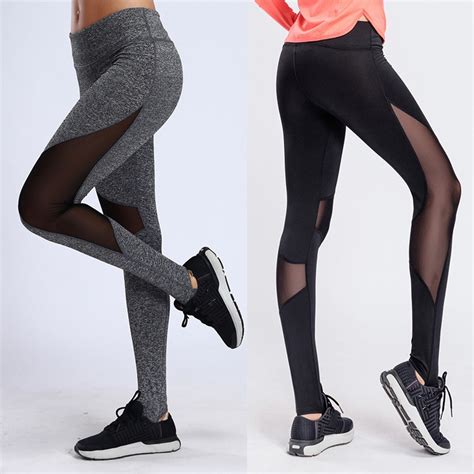 Mesh Patchwork Breathable Fitness Leggings Quick Dry Elastic Yoga Pants Women Sport Stirrup