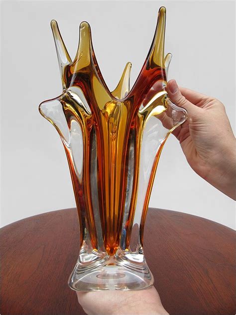 Mid Century Amber Cased Sommerso Art Glass Vase From Chalet Dating To C 1960 Glass Art