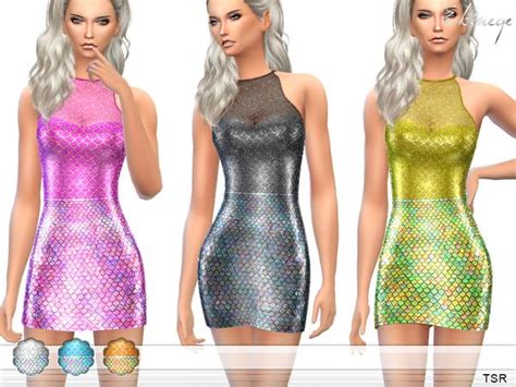 Ekineges Sims 4 Downloads Sequin Mini Dress Sequin Mini Mermaid Sequin