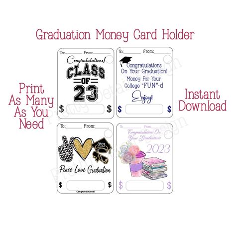 Graduation Money Card Holders Printable Grad Money Cards Graduation