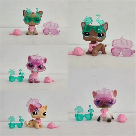 Littlest Pet Shop Toys Lps Short Hair Cat W4pcs Accessories For Kid