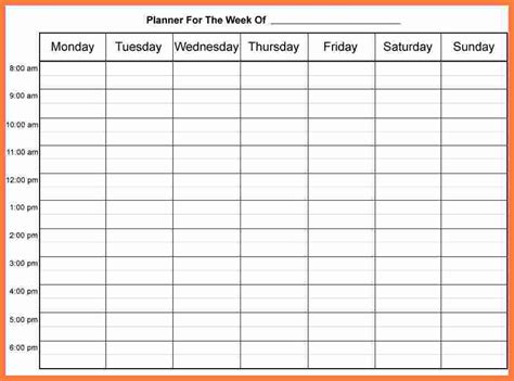7 Day Weekly Calendar Free Printable Template Calendar