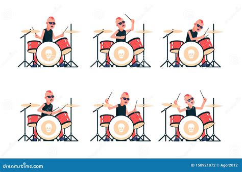 Drummer Man Playing Drums Rock Music Player Jazz Band Artist Male